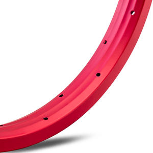 <span class=keywords><strong>Roue</strong></span> de Vélo <span class=keywords><strong>BMX</strong></span> VTT pour Enfants Funsea de 18 Pouces, Jante en Alliage 28 Trous avec Système de Freinage V 34mm Mat Rouge <span class=keywords><strong>Bleu</strong></span> Éclaboussé - Product Image 2