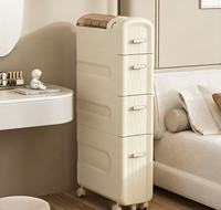 Meuble de rangement à tiroirs roulants en plastique multi-niveaux, fin et tendance, pour la maison, la salle de bain, ou comme organisateur d'objets divers pour espaces étroits
