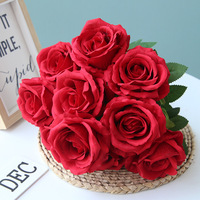 Grosir Bunga Buatan Buket Bunga Mawar Bouquet10 Kepala Buket Bunga Mawar Buatan Besar Dekorasi Bungan Bunga