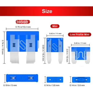 [1000 pièces/sac] Mini fusible à lame 1A ~ 40A, pour micro fusibles ATO Mini LP de rechange automobile