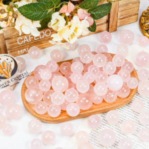 卸売ローズクォーツ球エンジェルオーラローズクォーツスフィアボール瞑想とユニークな装飾 - Product Image 3