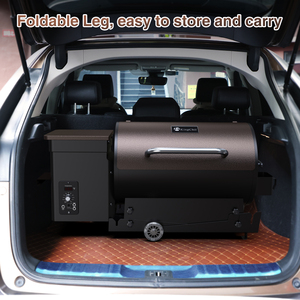 工厂批发铸钢无烟烧烤便携式颗粒烤架，带自动温度控制，用于花园野餐派对 - Product Image 5