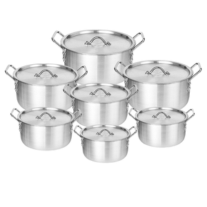 Ensemble de cuisine moderne en aluminium 7 pièces, ensemble de casseroles et de marmites 7-en-1 avec design métallique, ustensiles de cuisson exportés pour l'Afrique - Product Image 6