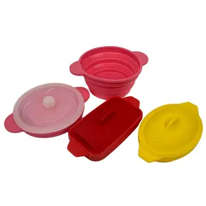 Kitchen Products Japanese Foldable Bento Box Steamers Kids Lunch Box Cooking Steamer Food Grade Silicone Round Bpa-free Silicone