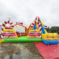 Château gonflable géant pour enfants, terrain de jeux gonflable extérieur avec toboggan, thème Candyland