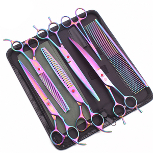 Tijeras de aseo para mascotas Dragón púrpura profesional 7,5 "8" JP Tijeras de adelgazamiento para perros de acero inoxidable Tijeras curvas para gatos Chunker Z3005 - Product Image 4