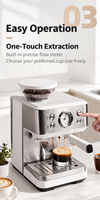 Machine à expresso avec moulin intégré et tête de brassage tout métal de 51 mm, dosage simple ou double tasse pour café à domicile