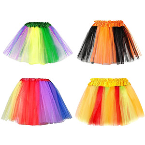 Costume Events 3-Layer Color Block Party Short <strong>Skirt</strong> Women <strong>Halloween</strong> Tutu <strong>Skirt</strong> - Product Image 1
