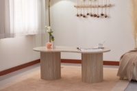 Table basse portable moderne en pierre frittée blanche, best-seller minimaliste pour le salon