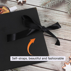 Album Fotografico a Spirale con Nastro a Farfalla 21*32 cm, Carta Kraft, Libro dei Ricordi, Nero, Album Fotografico + 2 Adesivi Angolari + 1 Penna/Set - Product Image 5