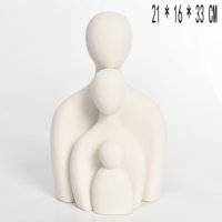 3 figurines familiales incluses, artisanat de bureau, décorations pour la maison, art abstrait en céramique, sculpture d'amour familial