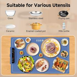 Plateaux chauffants portables à chauffage rapide et uniforme, tapis chauffants pour aliments, tapis chauffants électriques, tapis chauffants en silicone pour aliments - Product Image 3