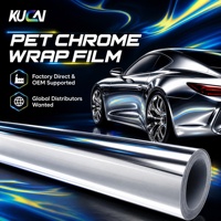 Film de protection de peinture automobile auto-cicatrisant en vinyle chromé brillant de haute qualité PET PVC pour divers véhicules 1,52*17m