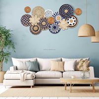Lot de 15 paniers muraux décoratifs de style bohème, art suspendu artisanal en jonc de mer tressé pour la maison, la ferme, la cuisine, la table et le salon