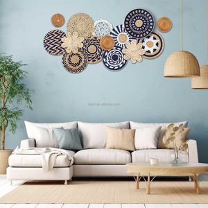 Lot de 15 paniers muraux décoratifs de style bohème, art suspendu artisanal en jonc de mer tressé pour la maison, la ferme, la cuisine, la table et le salon - Product Image 4