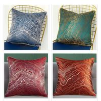 Coussin de canapé en tissu jacquard européen à haute densité, tissu de soie dorée, léger, brodé et luxueux