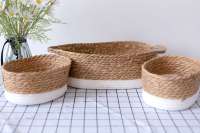 Panier de rangement tissé en coton de Style nordique boîte organisateur de bureau pour panier de rangement de cosmétiques divers