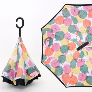 Paraguas Invertido Manual con Mango de Goma y Doble Toldo de Fibra de Vidrio, con Pintura al Óleo de la Noche Estrellada de Van Gogh, en Oferta - Product Image 4