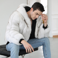 Charmant personnalisé hommes sweats à capuche vêtements d'hiver véritable fourrure de renard veste manteau pour hommes