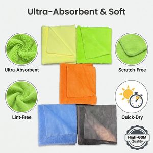 Serviette en microfibre réversible 400 g/m² à poils longs et courts 40x40 cm, double face, pelucheuse, <span class=keywords><strong>sans</strong></span> peluches, absorbante - Product Image 6