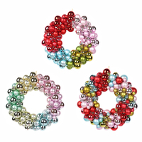 Guirlande Fournitures En Gros De Noël Coloré Boules Brillantes Guirlande 45cm Anneau En Plastique Boule De Noël Guirlande De Fleurs De Mariage Guirlande