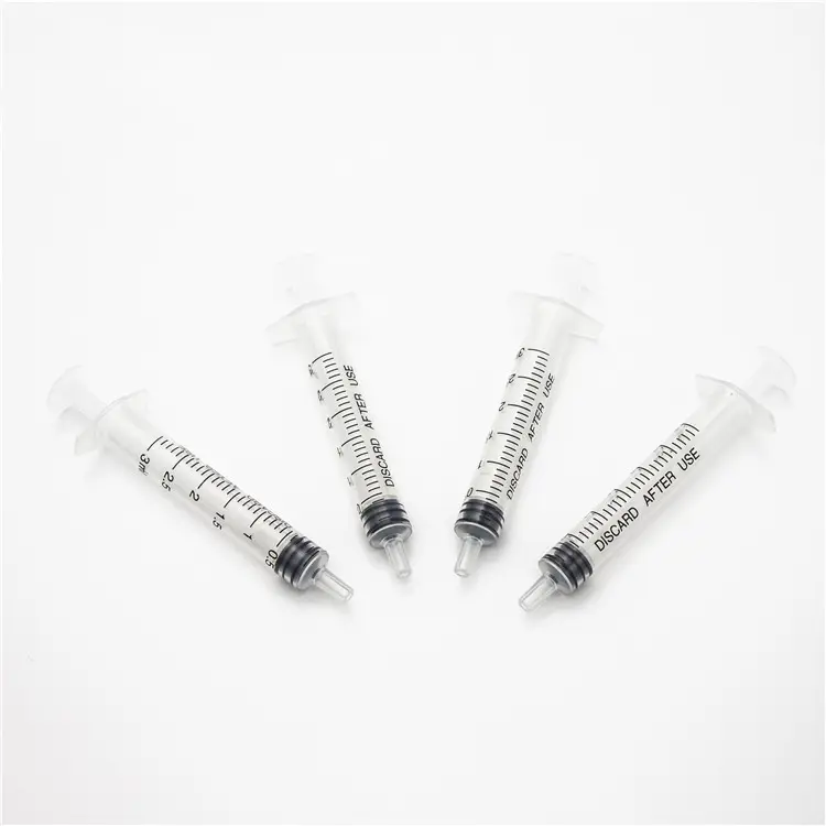 Jarum Suntik Medis Sekali Pakai, 1Ml 2Ml 5Ml Tabung Suntik Plastik dengan Jarum untuk Dokter Hewan