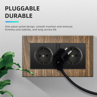 Interrupteur de lampe murale rétro Eu, point d'alimentation universel avec usb, prise murale USB couleur grain de bois fournitures électriques