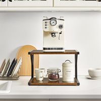 Étagère de rangement vintage en bois à double niveau pour imprimante de bureau, parfums et épices, idéale pour le salon
