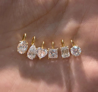Pendentif en or 18 carats avec diamant de laboratoire taille émeraude, collier solitaire en forme de poire, certifié IGI GIA, vente en gros