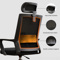 Chaise de bureau ergonomique moderne et simple, avec massage, extensible, mobile, en maille, réglable en hauteur, pour la maison et le salon