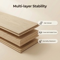 Plancher en chêne blanc de qualité supérieure, imperméable, avec grain naturel, installation par système de clic, pour salon et usage extérieur