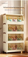 Armoire de rangement en plastique facile à installer, casier à vêtements pour chambre à coucher, rangement multi-niveaux pliable pour salle de bain et cuisine