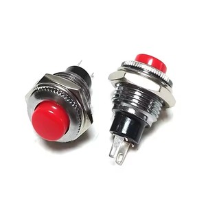 Bouton rond rouge et vert de haute qualité <span class=keywords><strong>PB</strong></span>-01, 12 mm, bouton poussoir momentané, interrupteur 3A 1255VAC 1.5A 250VAC - Product Image 3