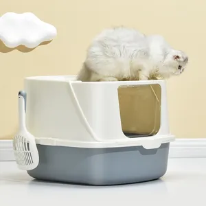 2023 लोकप्रिय अनुकूलित किट्टी बिल्ली कूड़े शौचालय पैन के लिए आसान सफाई और स्कूप