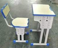 Ensemble bureau et chaise pour étudiant, réglable en hauteur, poste de travail pour enfants avec tiroir, rainures pour crayons, crochets suspendus, détachable