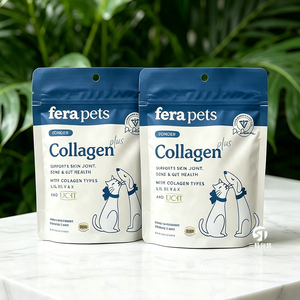 Sachets d'emballage personnalisés pour friandises pour chiens, qualité alimentaire, avec fermeture éclair, pochettes verticales avec trou de suspension, options de couleur et de taille personnalisées - Product Image 4