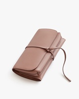 Logo imprimé en gros femmes voyage maquillage porte-pinceau en cuir Pu enrouler organisateur pochette sacs
