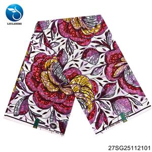 Tissu en coton 100% Ankara <span class=keywords><strong>Wax</strong></span> africain, 6 yards, prix de gros, toucher doux, brillance naturelle, batik grand super brillant, pour vêtements et sacs - Product Image 2