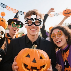 Lunettes de fête <span class=keywords><strong>d</strong></span>'Halloween, <span class=keywords><strong>d</strong></span>éguisement de citrouille et de fantôme, lunettes <span class=keywords><strong>d</strong></span>'<span class=keywords><strong>horreur</strong></span> chauve-souris et crâne, accessoires photo, montures de lunettes de fête, <span class=keywords><strong>d</strong></span>écorations et cadeaux - Product Image 2
