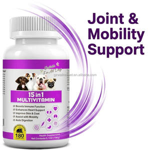 Multivitamines <span class=keywords><strong>pour</strong></span> chiens 15 en <span class=keywords><strong>1</strong></span>, comprimés à mâcher avec glucosamine, chondroïtine, MSM, probiotiques, huile de poisson, saveur canard à la pekingaise, 180 unités - Product Image 2