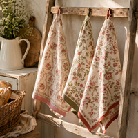 Serviette de cuisine en coton crêpe imprimée numériquement sur mesure Vigreat, 100% coton, serviette de cuisine de Noël, faible MOQ, prix d'usine, vente en gros
