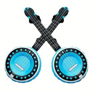 Ensemble de microphone de guitare gonflable en PVC écologique - Accessoires de fête musicale amusants Impression sérigraphique pour cadeaux promotionnels Scène - Product Image 4