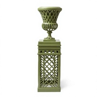 Urne de jardin de luxe en aluminium moulé sous pression, revêtement poudré, résistante aux intempéries, pour plantes, vase, piédestal, intérieur, extérieur, maison, jardin, mariage, hôtel