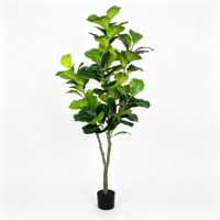 Ficus lyrata réaliste avec accents floraux permanents pour créer une touche distinctive dans les espaces commerciaux intérieurs