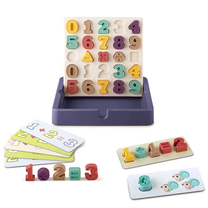 Crianças aprendizagem correspondência terno, bebê digital aritmético jogo, conjunto, matemática, brinquedo, crianças, aprendizagem, brinquedos educativos com quebra-cabeça & cartão