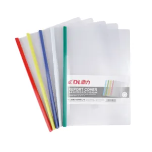 Low price plastic multi-color transparent sliding bar folder report Cover Pvc sliding binder A4 document holder School office