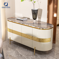 QIANCHENG 48 pouces vitrine pour salon marbre entrée buffet armoire blanc acier or décor buffet pour la maison hôtel