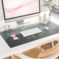 Tapis de Souris Ergonomique Imperméable en Cuir PU à Motif Dessin Animé, Tapis de Bureau Confortable en Cuir de Chamois pour le Bureau et la Maison (En Stock)