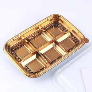 Ingrosso scatola di pasta in plastica oro 6 scomparti per alimenti contenitore per Dessert per il confezionamento di alimenti soluzione di conservazione sicura - Product Image 3