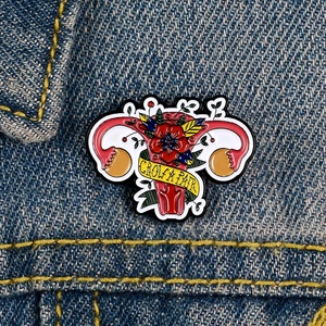 Pin de Solapa con Forma de Útero, Novedad, Venta al por Mayor, Feminismo, Pin de Aleación de Zinc, Insignia Personalizada de Metal, Pin de Esmalte Suave con Útero para Bolsa - Product Image 1